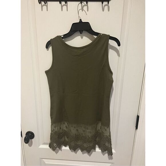 Kathleen Kirkwood Olive Green Tank Top lace bottom - Picture 5 of 5